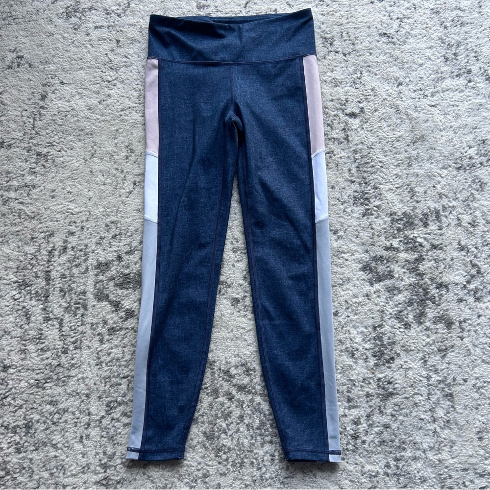 Gap Fit Leggings Blue Blackout Technology Waistband High-Waist Leggings. Size S